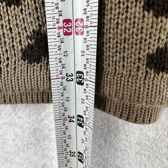 Chicos Leopard Cardigan Sweater Womens 0 SMALL Wool Brown Long Sleeve Long Line - Picture 12 of 14